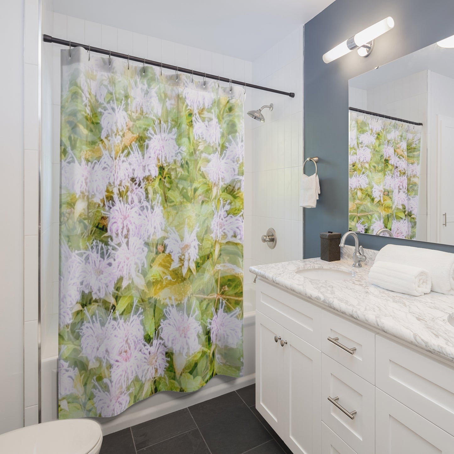 Soft Flowerbed: Shower Curtains 71"x74"