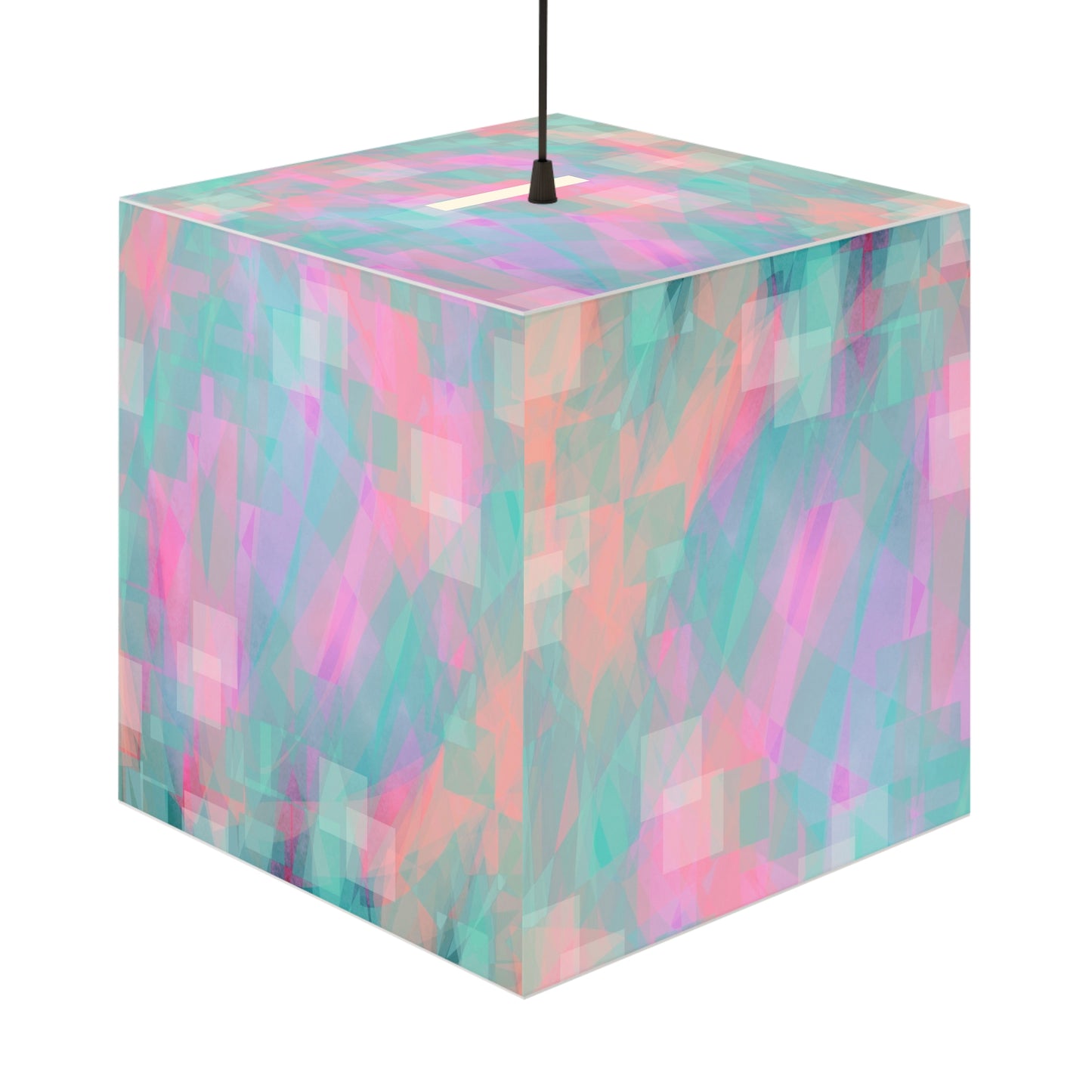 Sol Shimmer: Soothing, Colorful Light Cube Pendant Lamp, Modern Décor, Ambient Lighting, Home Office, Unique Gift Idea, Artistic Illumination