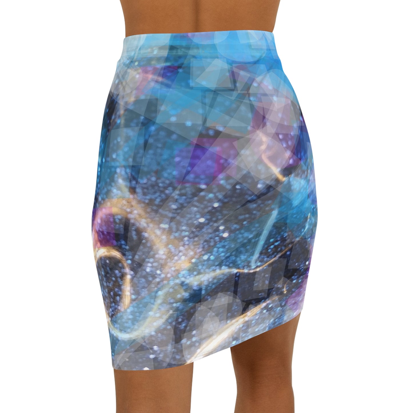 Sapphire Fuel: Women's Mid-Waist Pencil Skirt (AOP)