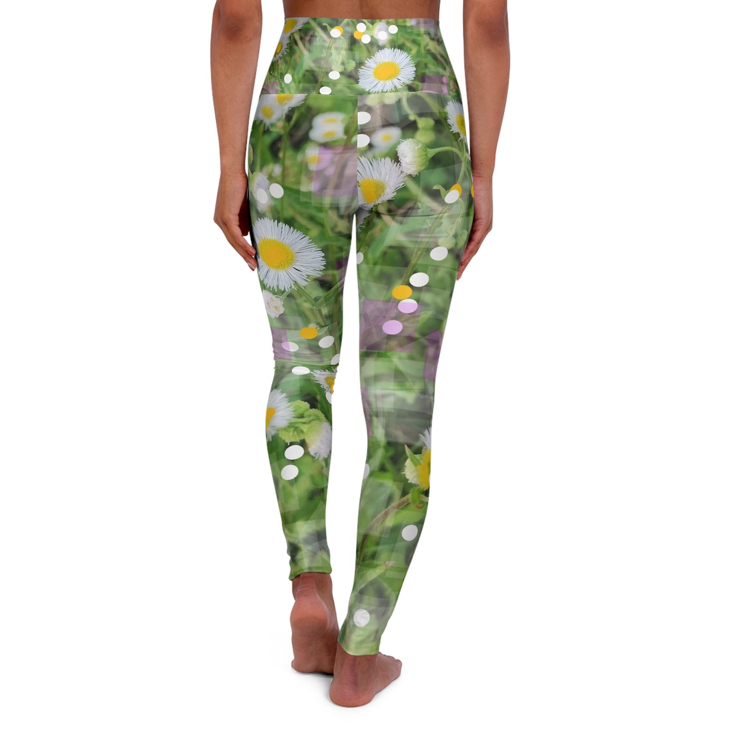 Wildflowers: High Waisted Leggings, Adorable Floral Print, Activewear, Casual Chic Clothing