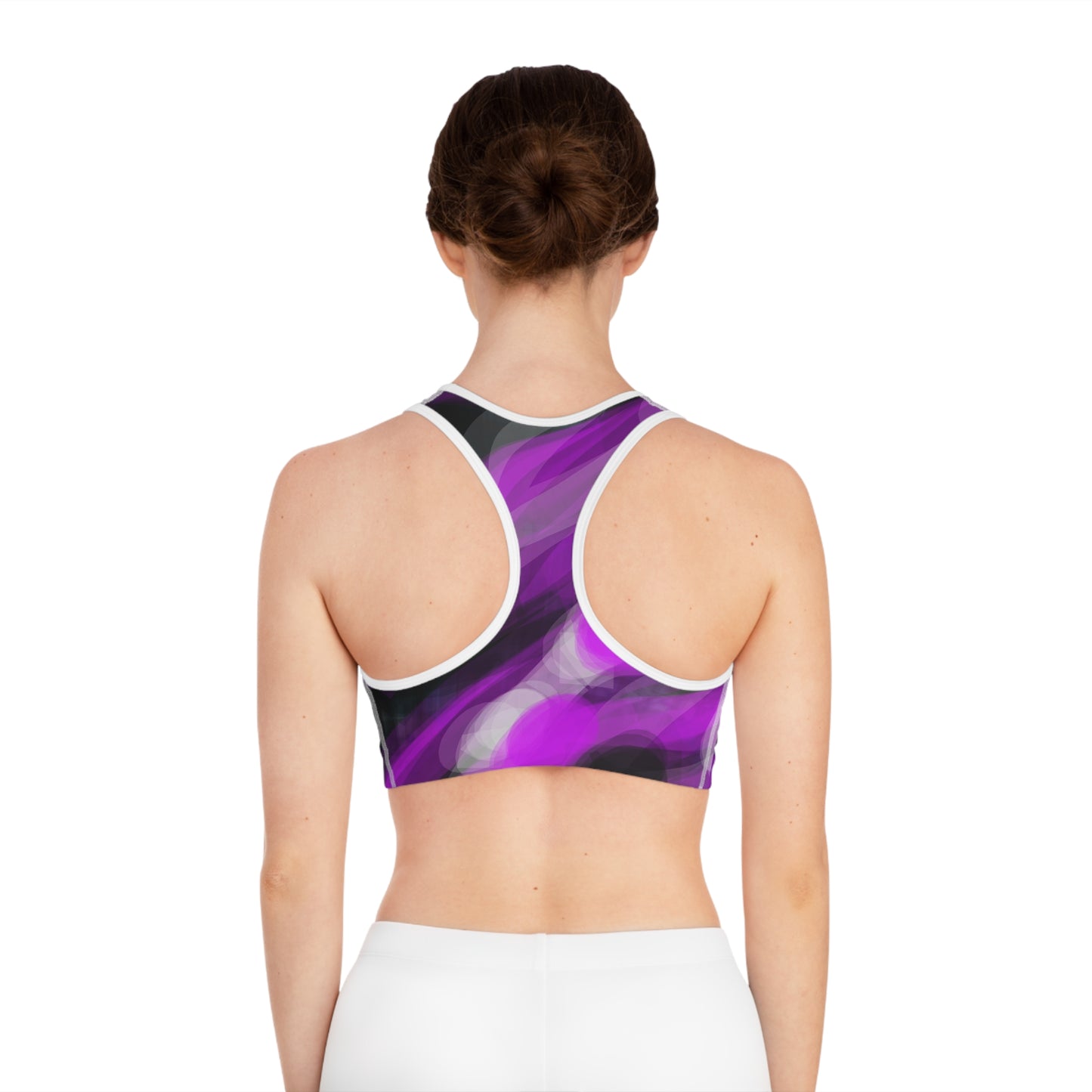 Laid Back I: WH Trim Vibrant Purple Sports Bra for Active Women