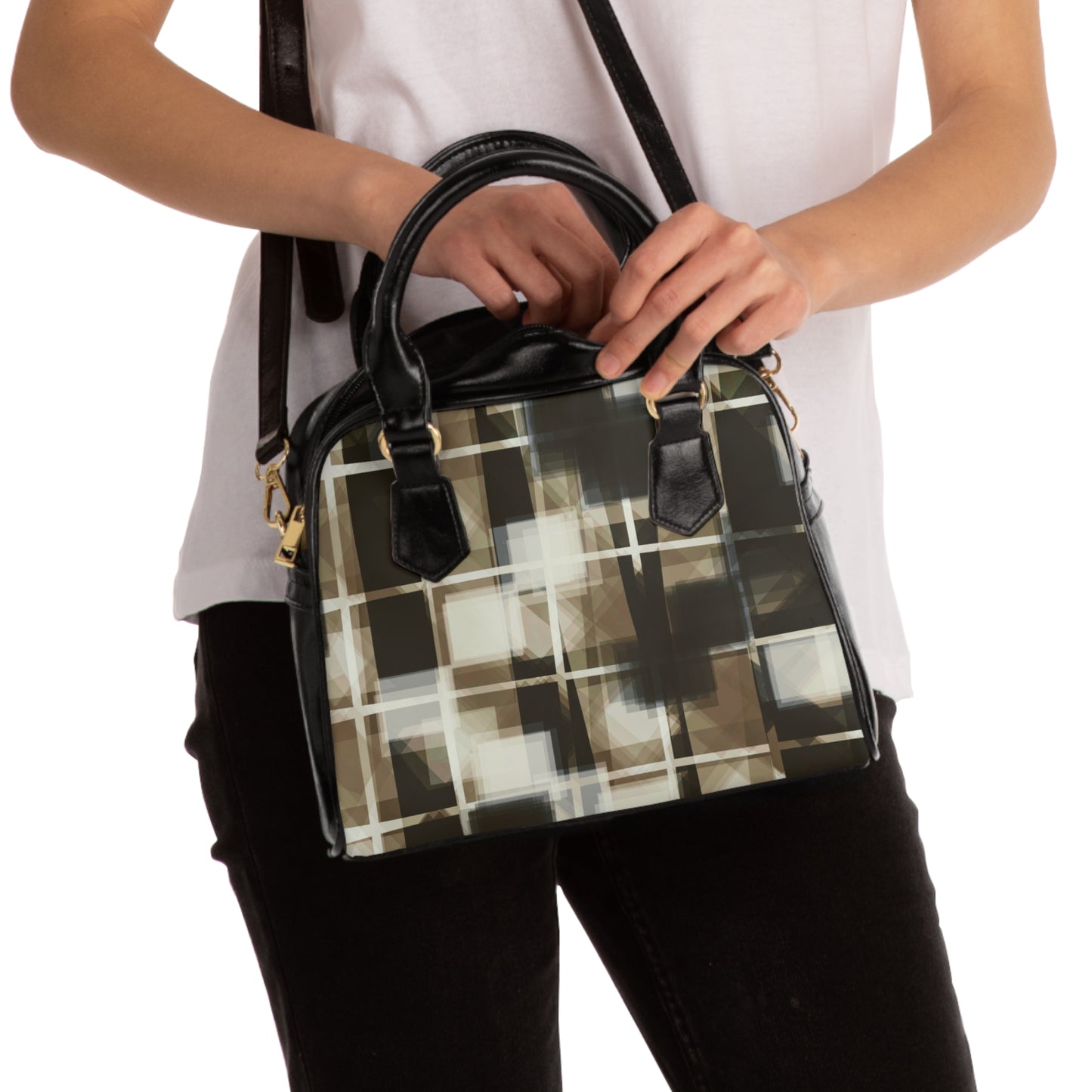 Jackie: Modern Geometric Shoulder Handbag - Stylish & Versatile Tote for Everyday Use