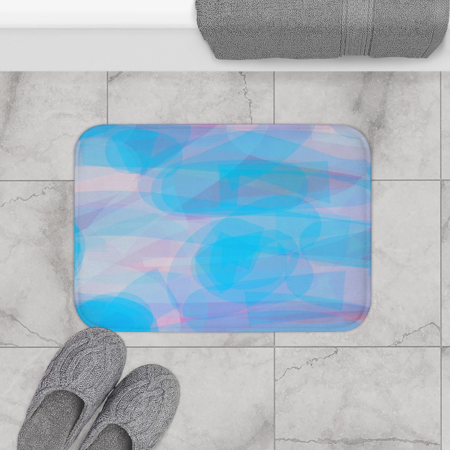 Mellow: (24"x17") Serene Inspired Bathmat, Soft Bathroom Decor, Coastal Vibe, Perfect Gift for Beach Lovers, Home Spa Essential, Relaxing Atmosphere