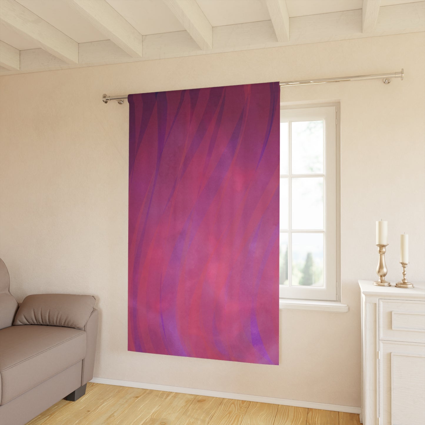 Sophia: Abstract Wave Pattern Window Curtain - Elegant Home Decor for Living Room