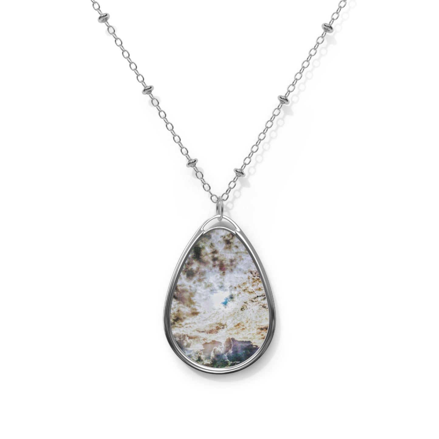 Portalis: Elegant Oval Necklace - Minimalist Silver Pendant for All Occasions