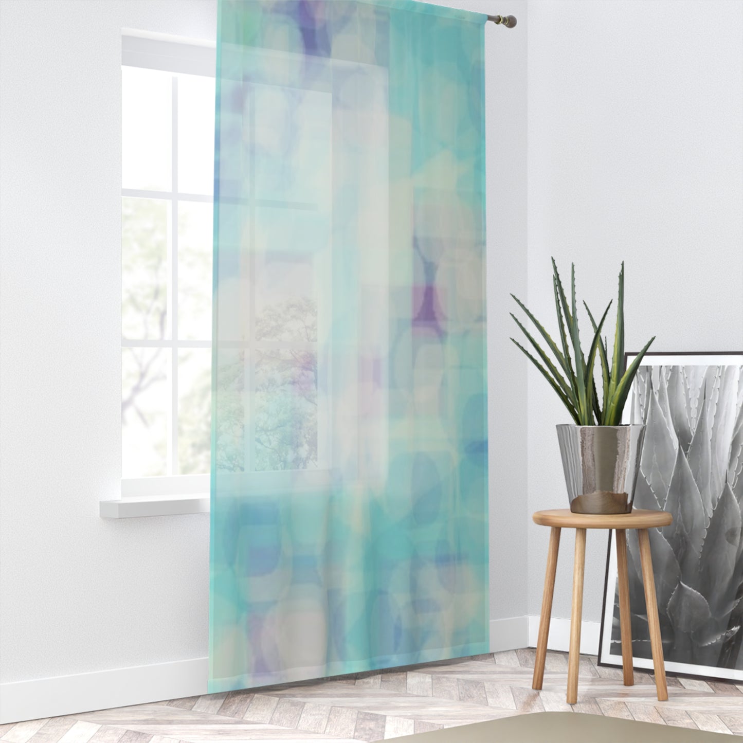 Celia: Celestial Vibes Window Curtain, Sheer Drapes, Pastel Home Decor, Living Room, Bedroom, Boho Style, Spring Decoration