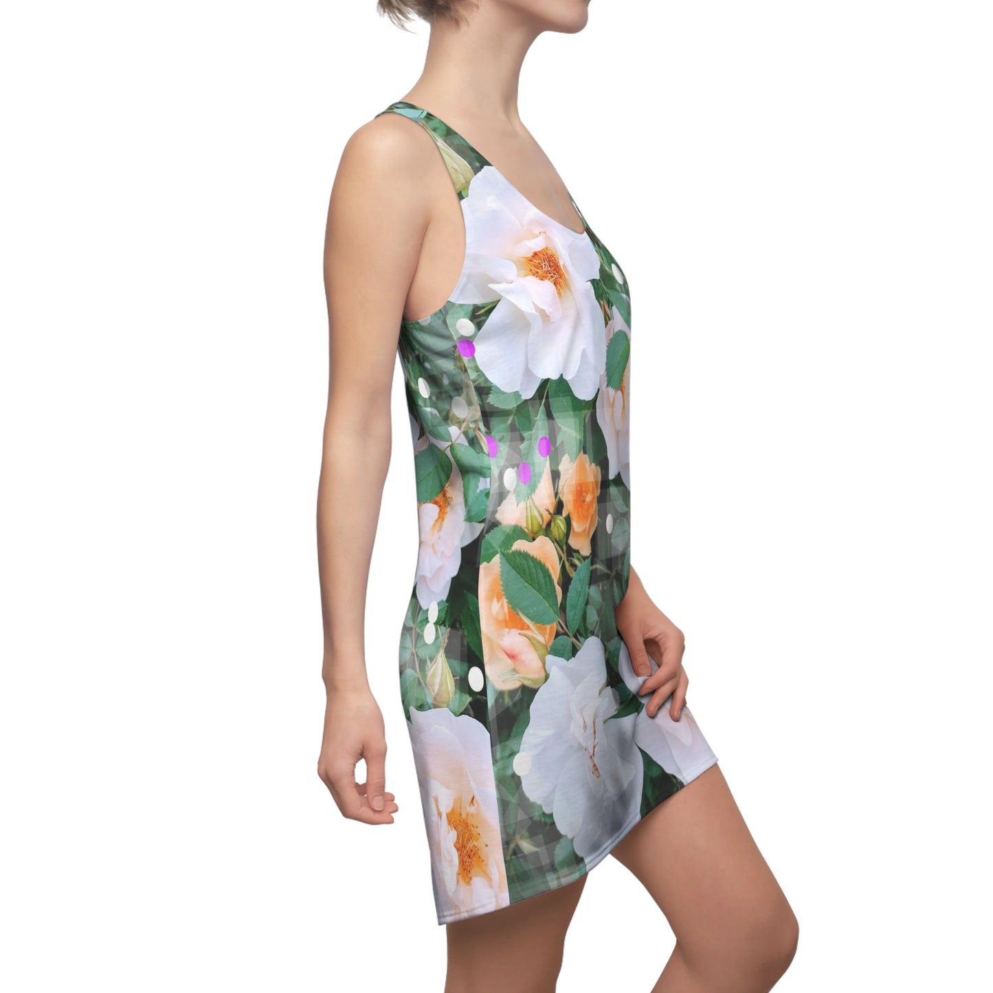 Divine Bouquet: Women's Cut & Sew Racerback Dress (AOP)