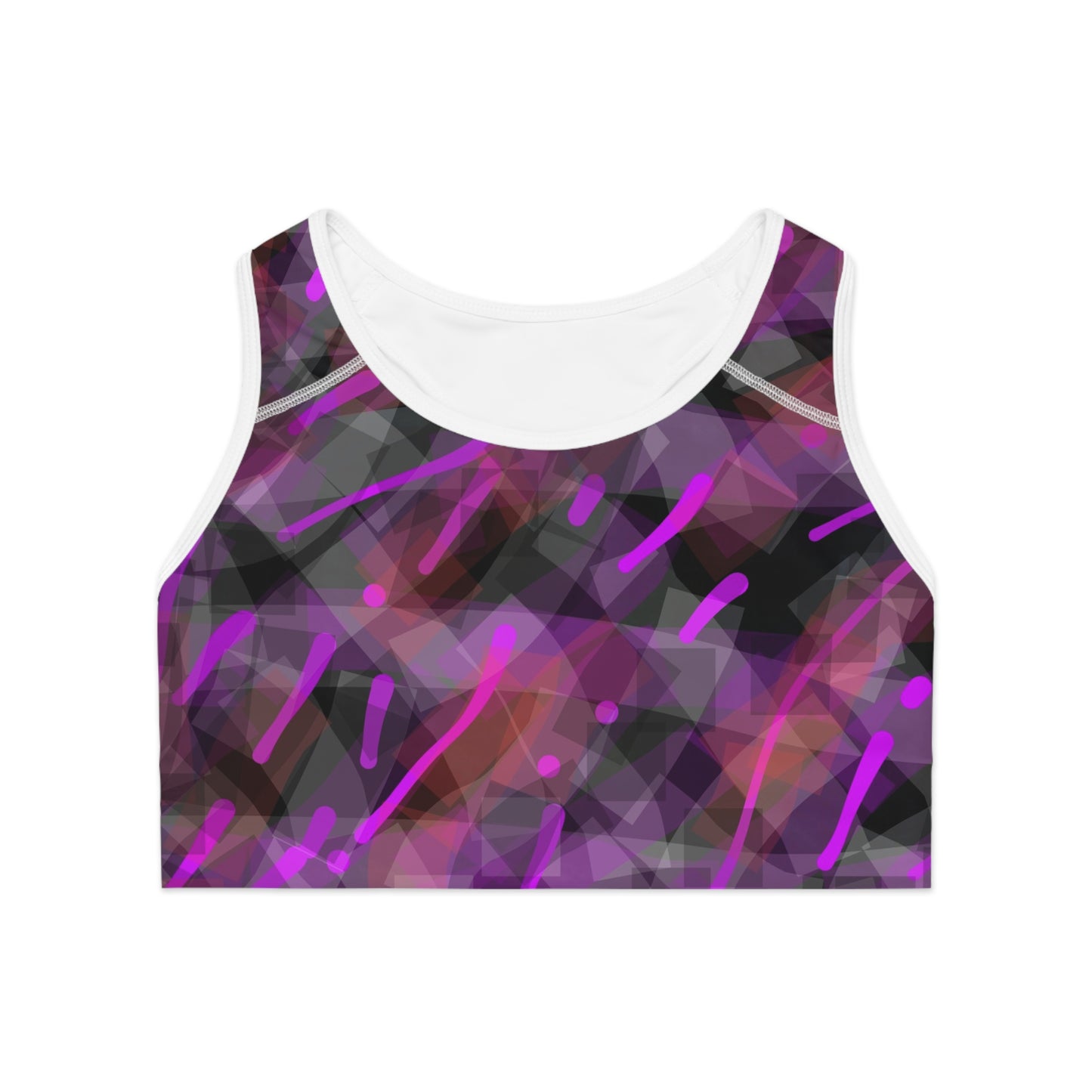 Classy Joint I: WH Trim Vibrant Abstract Sports Bra - Perfect for Fitness & Active Wear