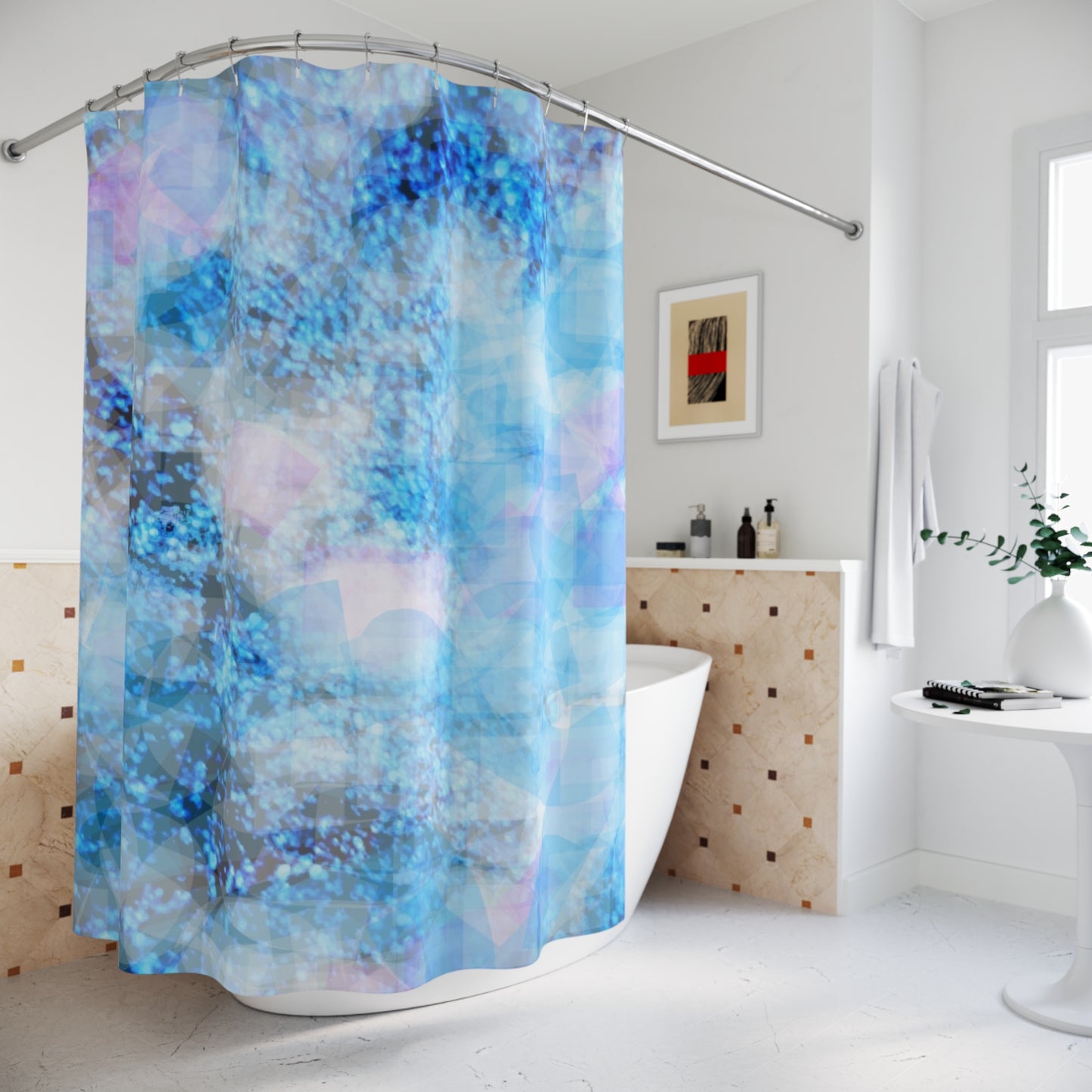 Sapphire Softly: Shower Curtains 71"x74"