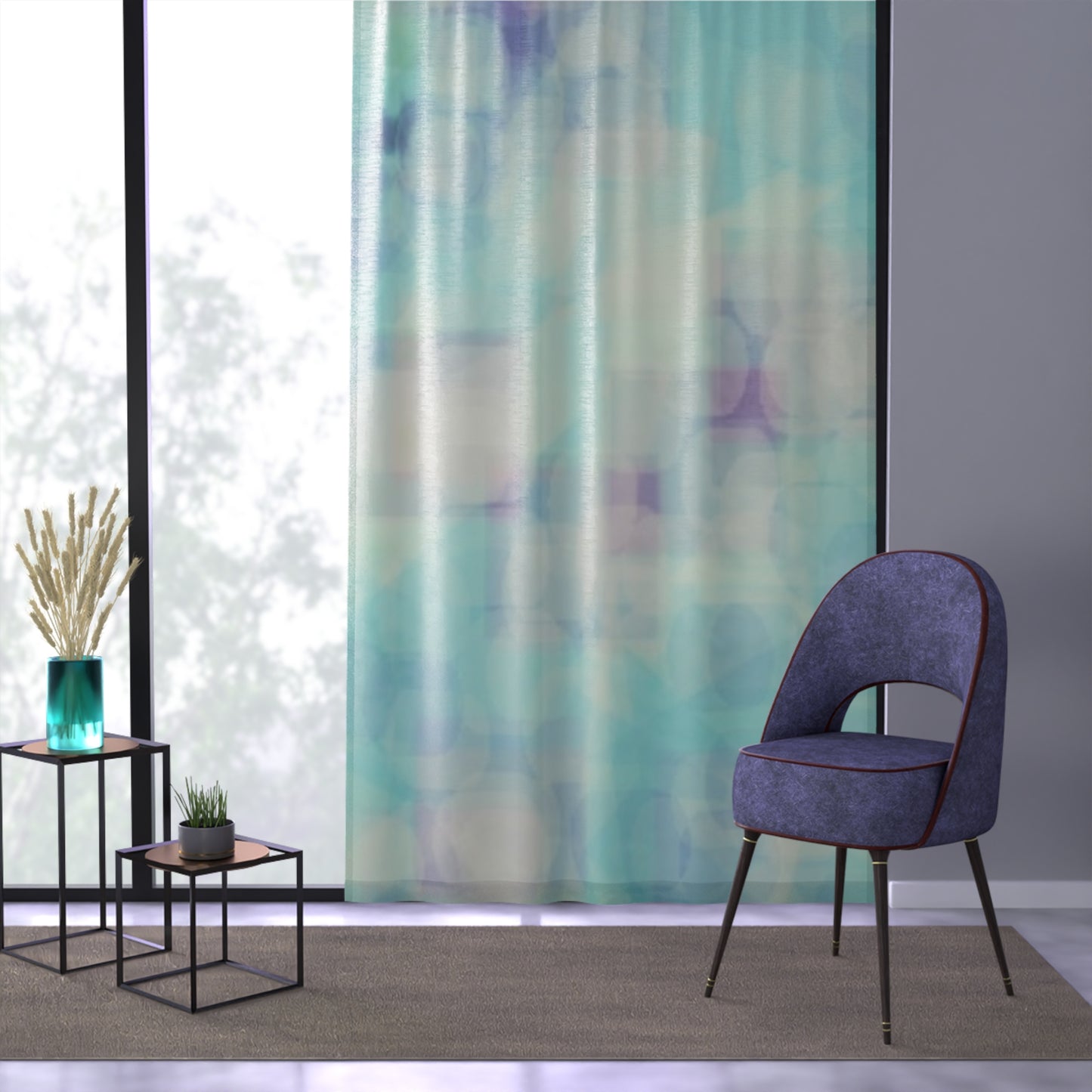 Celia: Celestial Vibes Window Curtain, Sheer Drapes, Pastel Home Decor, Living Room, Bedroom, Boho Style, Spring Decoration