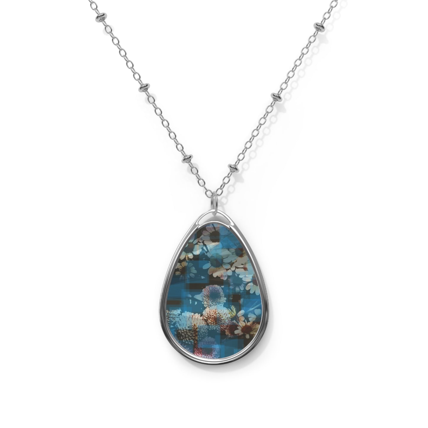 Donna: Elegant Floral Oval Necklace - Modern Botanical Design for Everyday Wear