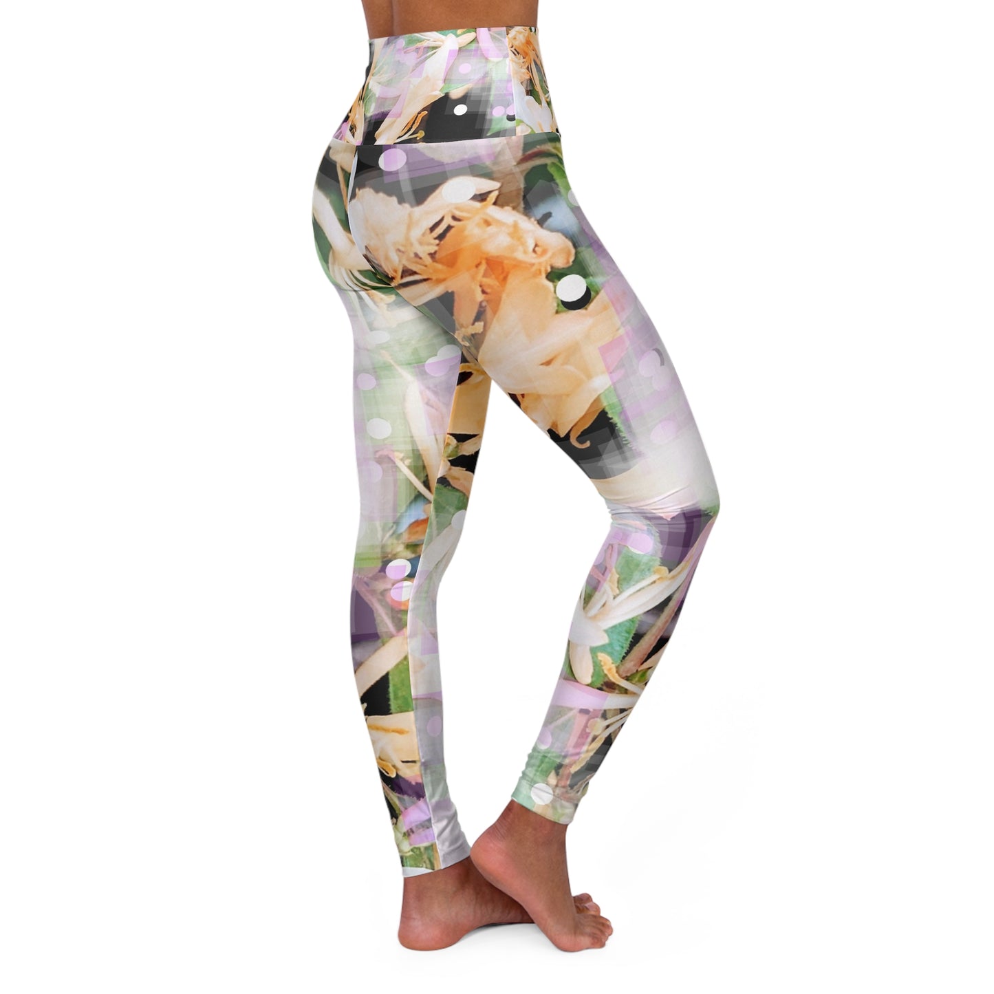 Honey Creme: High Waisted Leggings, Activewear, Nature Lovers Print, Casual Chic Streetwear