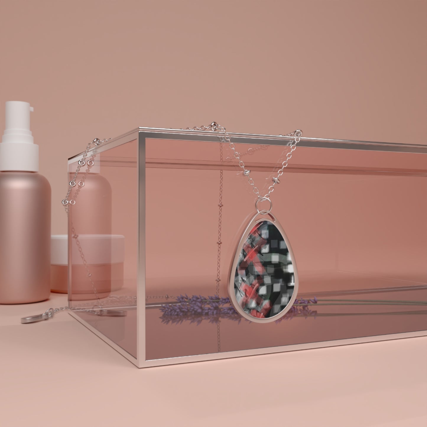 Micah: Abstract Art Elegant Oval Necklace - Sleek Teardrop Design for Everyday Elegance