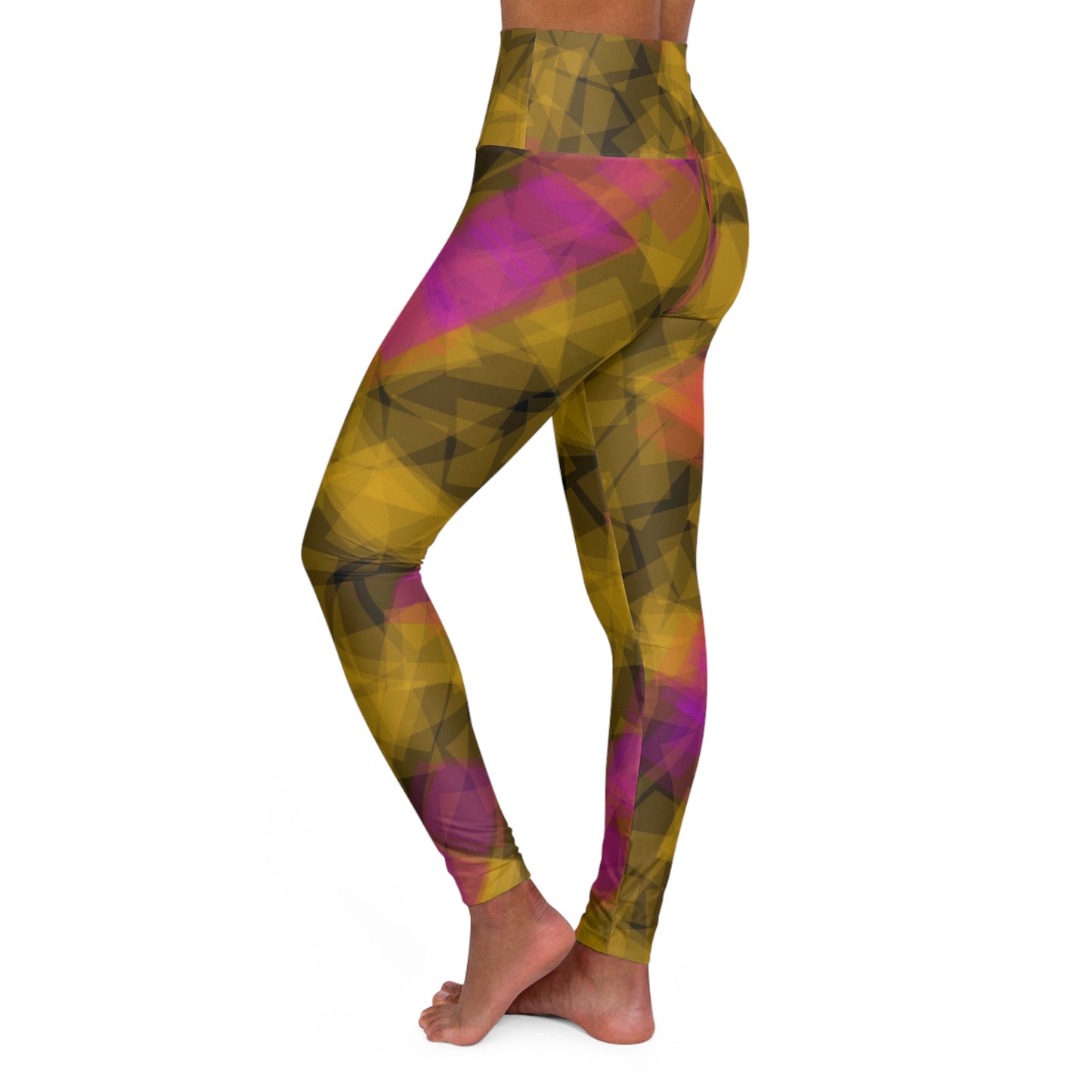 Bom: Vibrant High Waisted Leggings - Stylish Activewear for Fitness, Casual Chic Streetwear
