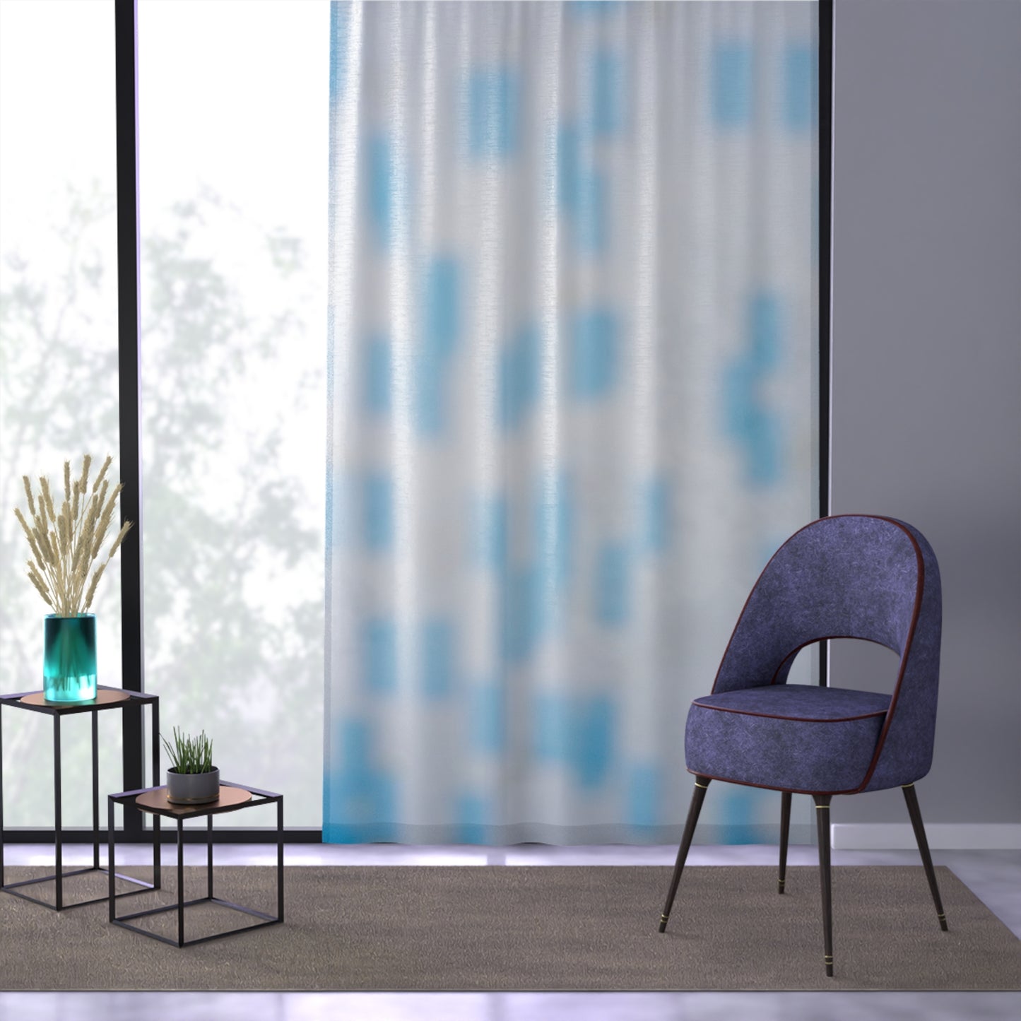 Carolyn: Light Blue Sheer Window Curtain for Soft and Airy Home Décor