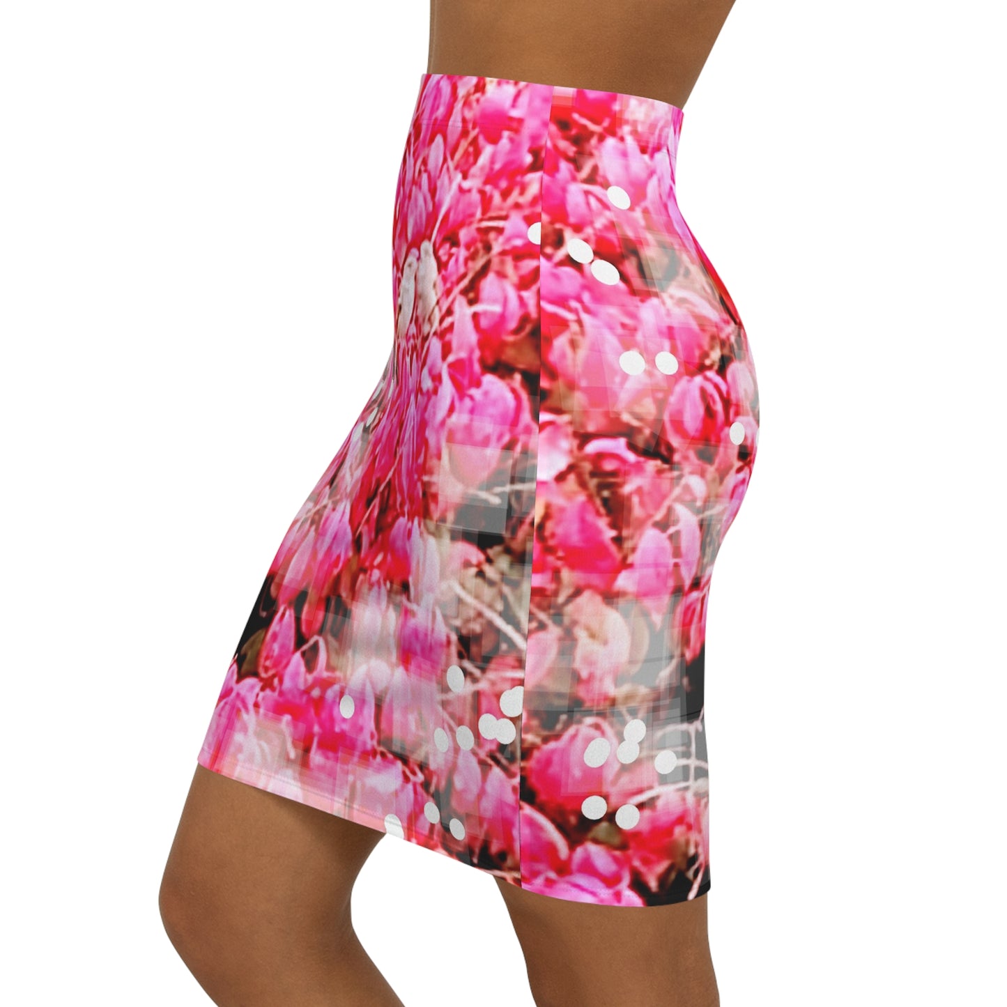 Sweet Birds: Women's Mid-Waist Pencil Skirt (AOP)
