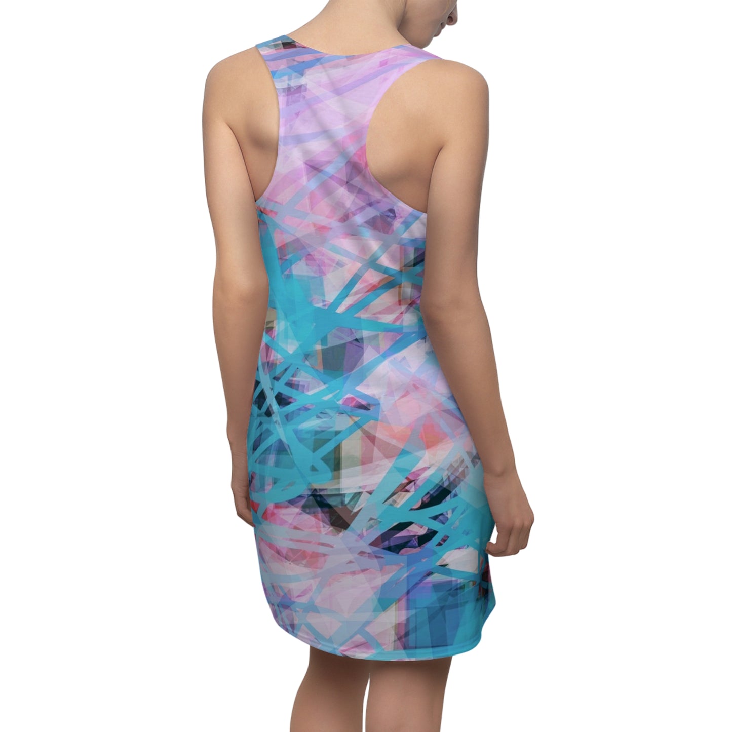 A Little Patience: Pastel Abstract Women's Racerback Dress - Perfect for Summer, Festivals, Beachwear, Casual Outings, and Celebrations