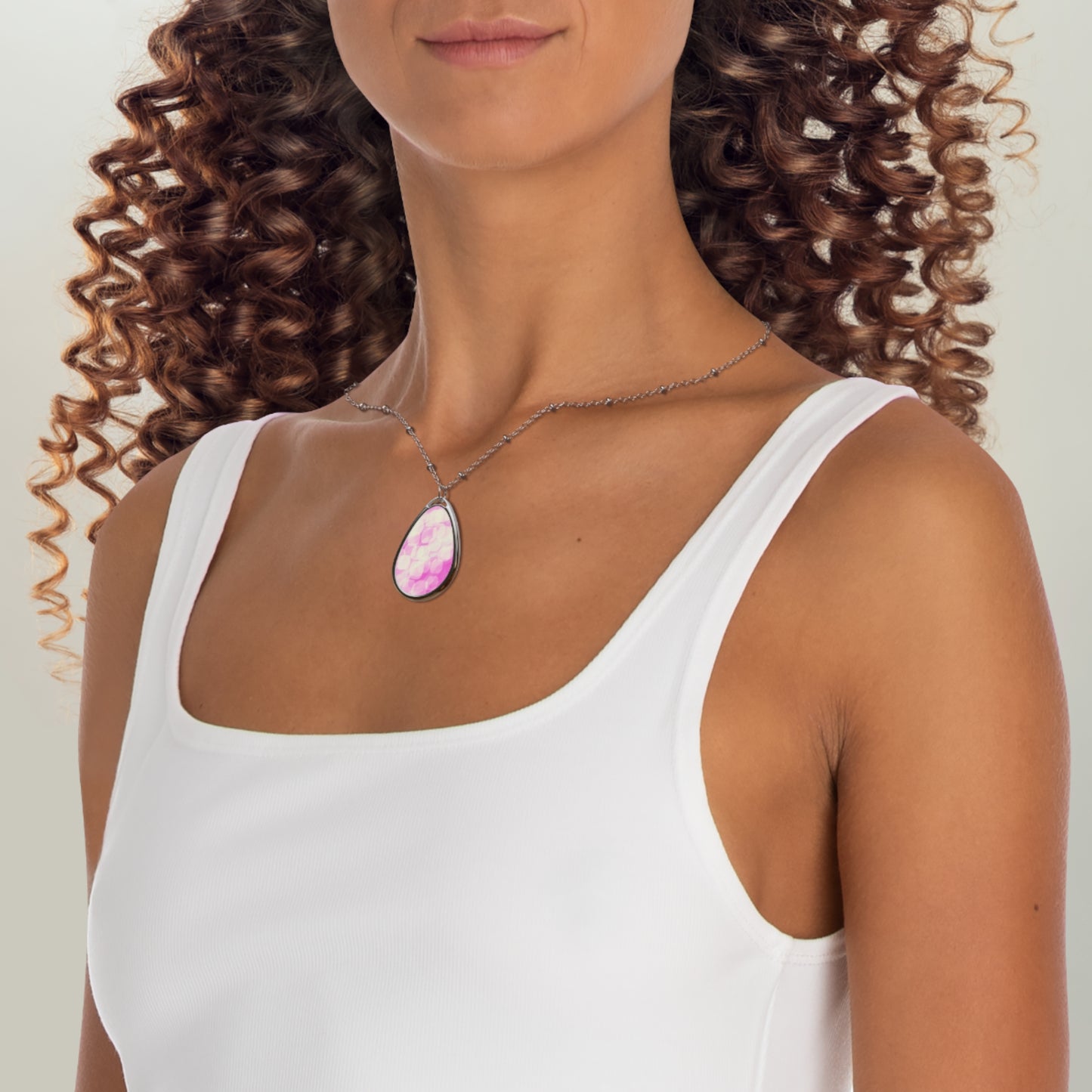Anew: Elegant Oval Pendant Necklace, Gift for Her, Chic Everyday Accessory