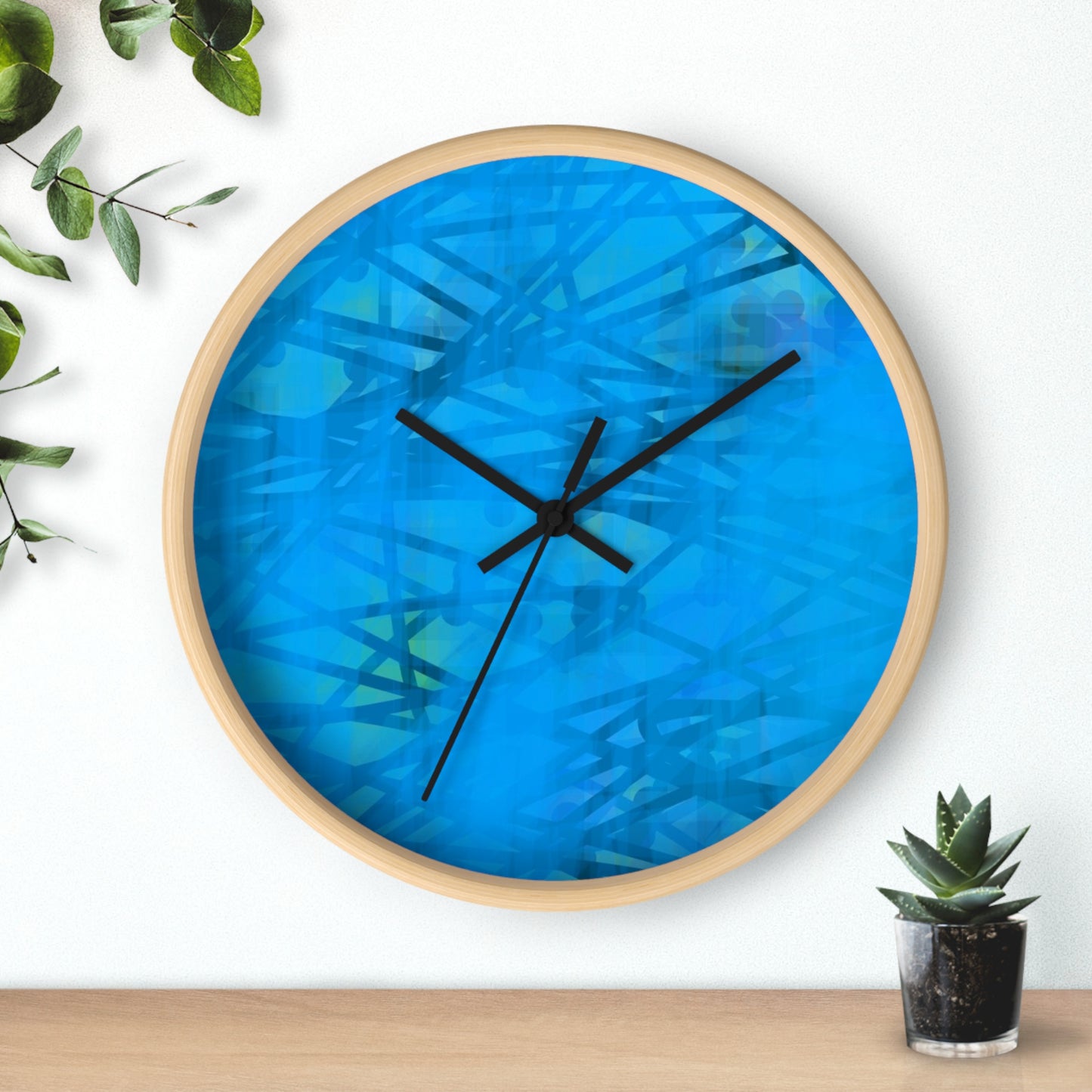 Carmen: Modern Abstract Blue Wall Clock - Stylish Home Decor