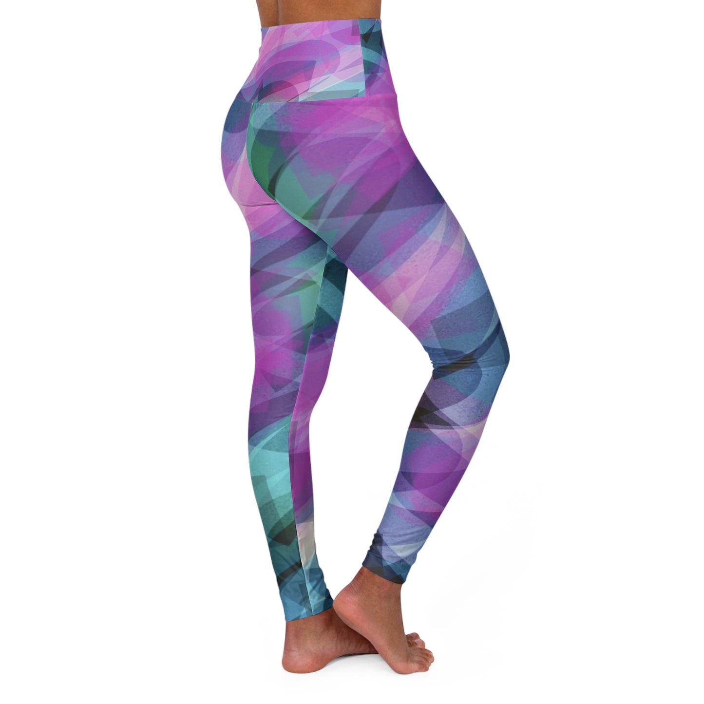 Yvonne: Vibrant High Waisted Yoga Leggings - Colorful Abstract Design for Fitness Enthusiasts