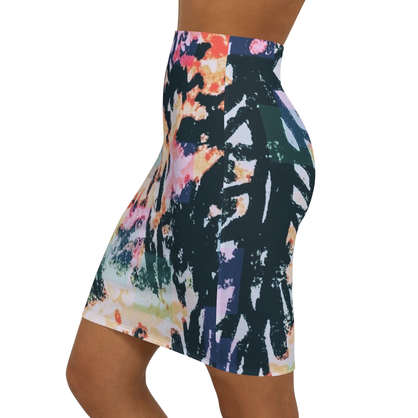 Tree Luv: Women's Mid-Waist Pencil Skirt (AOP)