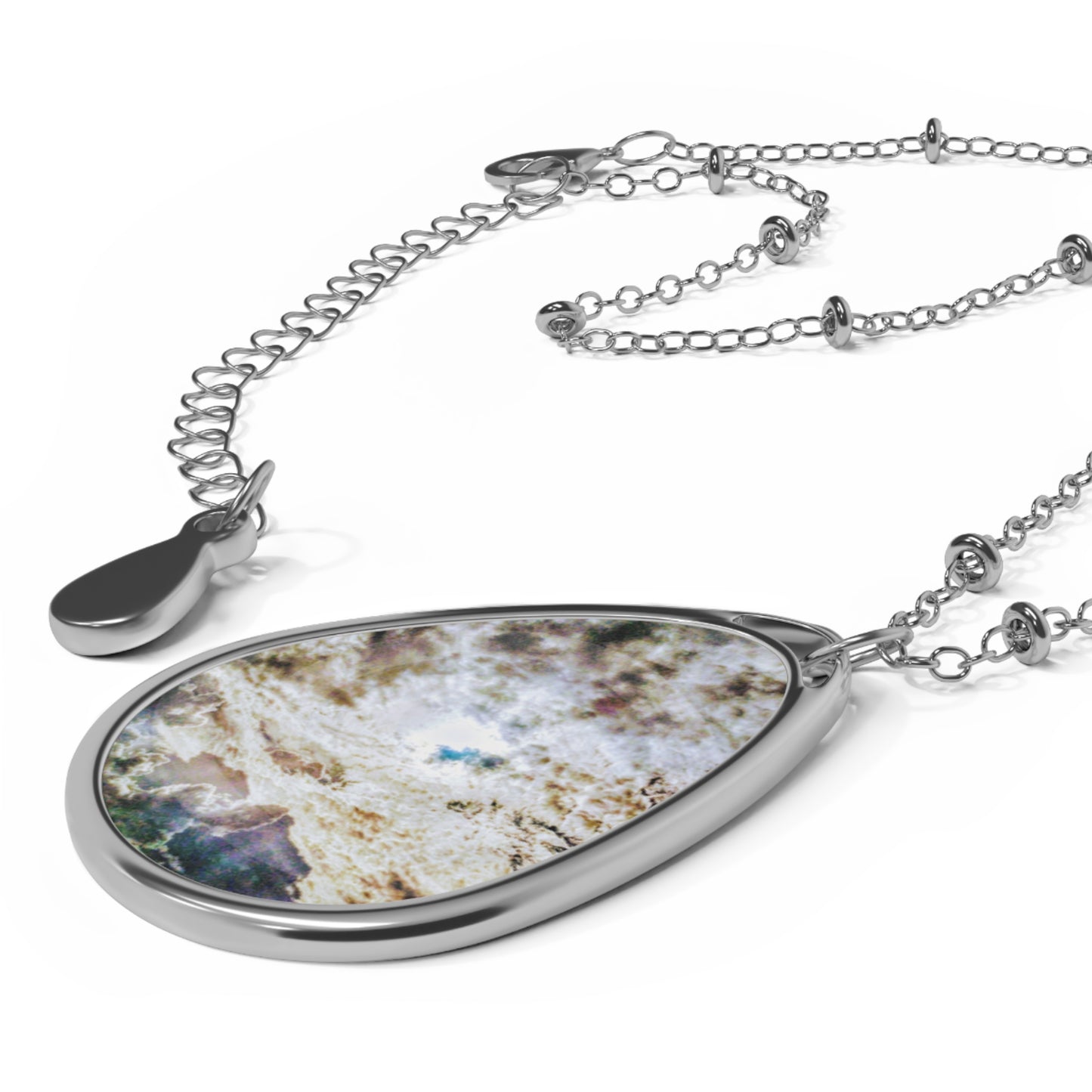Portalis: Elegant Oval Necklace - Minimalist Silver Pendant for All Occasions