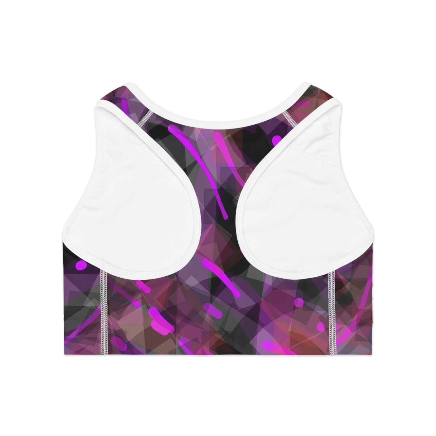 Classy Joint I: WH Trim Vibrant Abstract Sports Bra - Perfect for Fitness & Active Wear