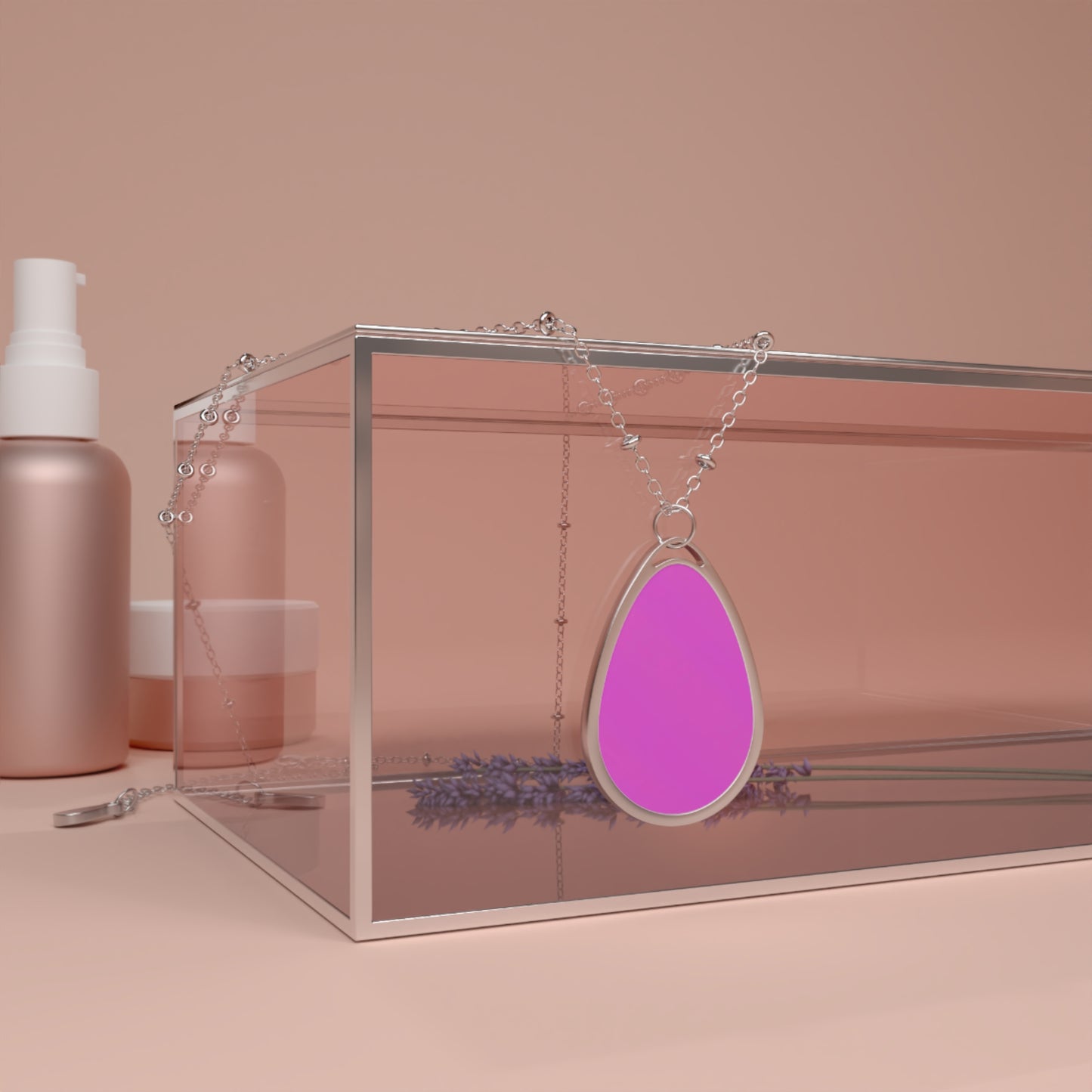 Bobbie: Elegant Oval Necklace - Customizable Color Pendant Jewelry