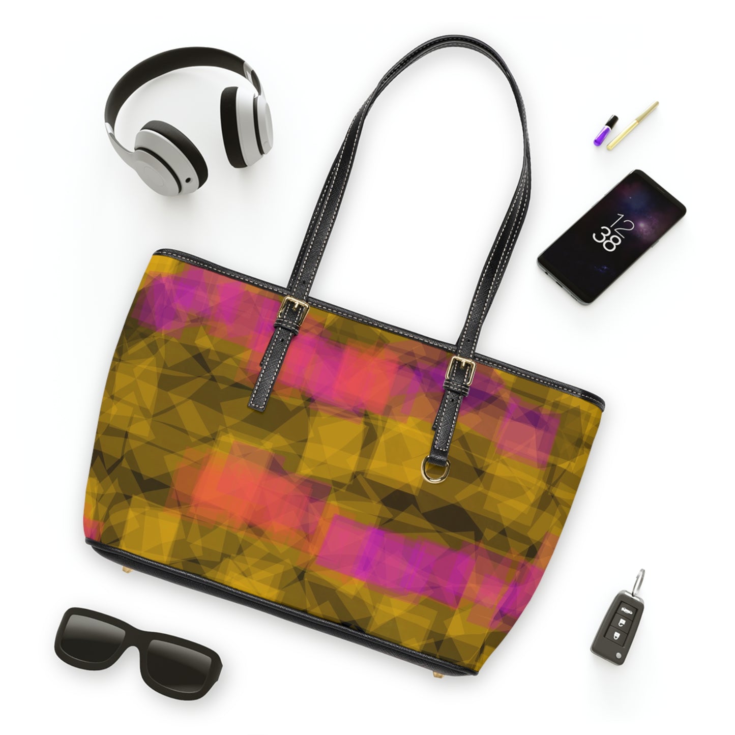 Bom: Vibrant PU Leather Shoulder Bag - Stylish Tote for Everyday Use