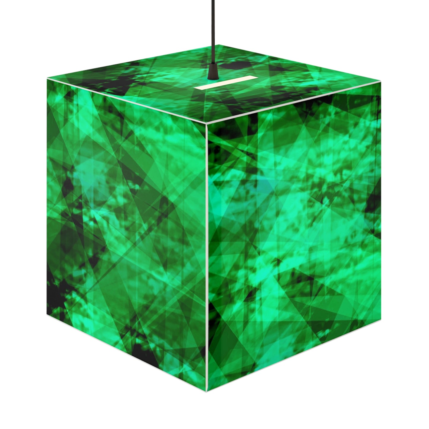 A Gem Aura: Green Faceted Light Cube Lamp, Modern Home Decor, Ambient Lighting, Unique Gift, Stylish Accent, LED Cube Pendant