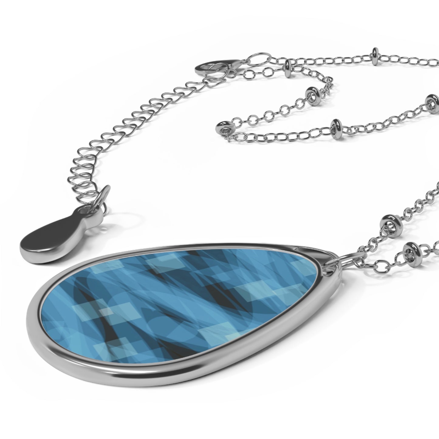 Trinity: Elegant Blue Teardrop Necklace, Ethereal Abstract Art, Gift for Her, Everyday Wear, Minimalist Jewelry, Anniversary, Thoughtful Present