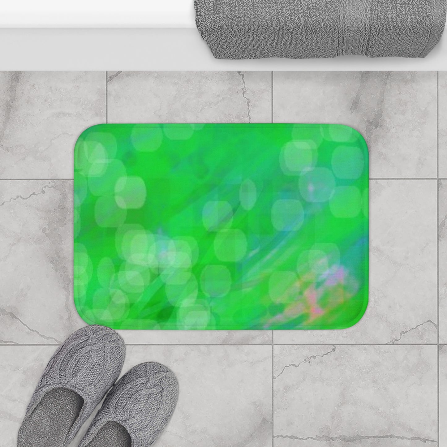Earth child: (24"x17") Vibrant Green Bathmat | Soft and Cozy Bathroom Decor, Stylish Accent for Home, Washroom Essential, Gifts for Housewarming