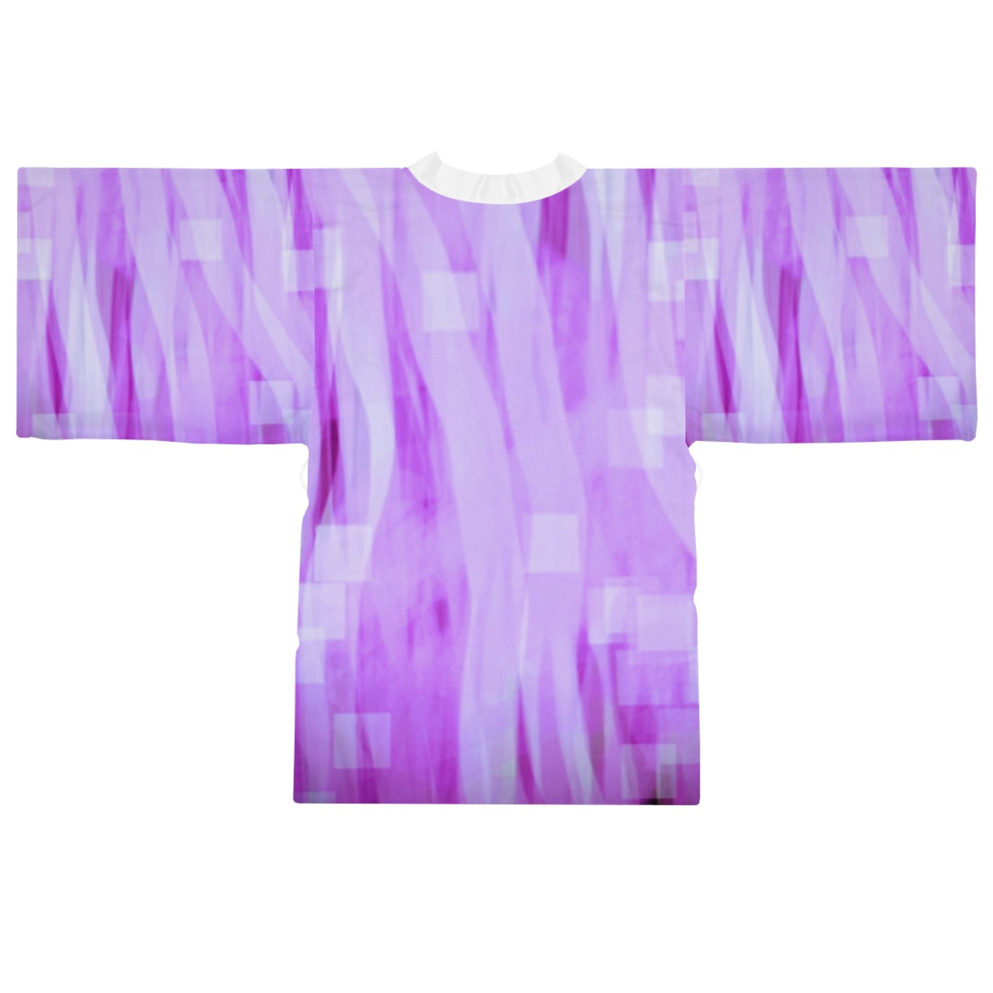 Amethyst Waves: Ethereal Purple Long Sleeve Kimono Style Robe, Boho Kimono, Cozy Lounge Wear, Unique Gift for Her, Casual Home Attire, Stylish Bathrobe