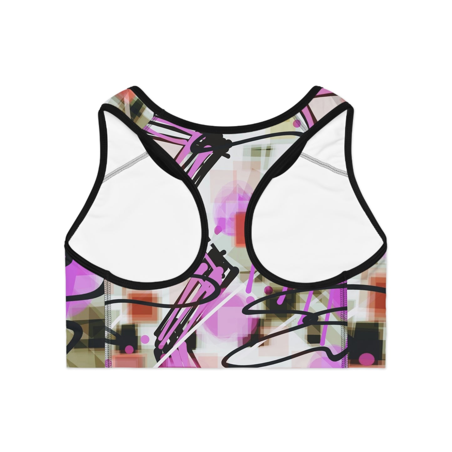 Annabella: Abstract Colorful Sports Bra - Motivational Athletic Wear for Active Women