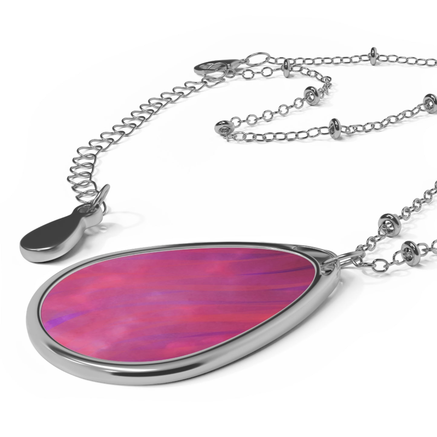 Sophia: Elegant Oval Necklace with Pink Pendant - Perfect for Everyday Wear and Special Occasions