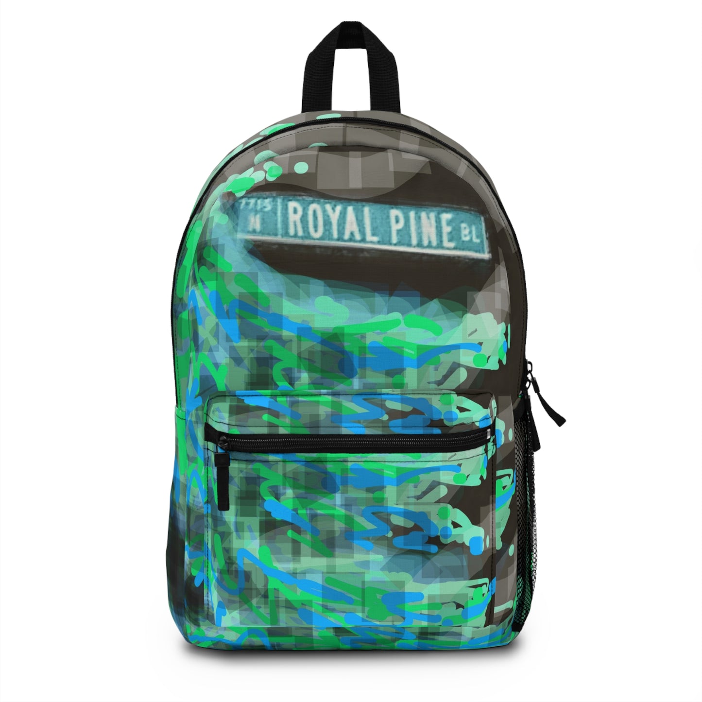 Royal Pine: Vibrant Art Backpack - Colorful Abstract Design for Everyday Adventure
