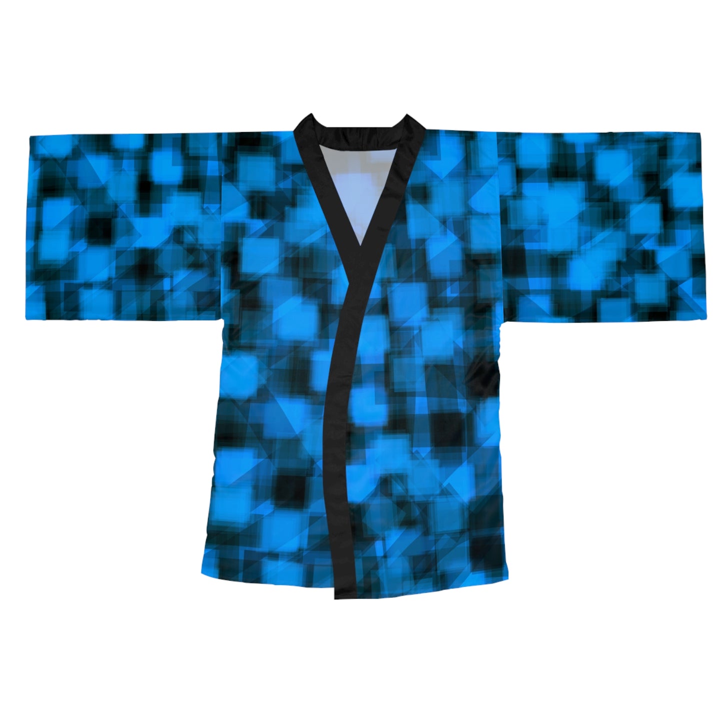 Val: Stylish Blue Long Sleeve Kimono Robe - Perfect for Relaxation & Special Occasions