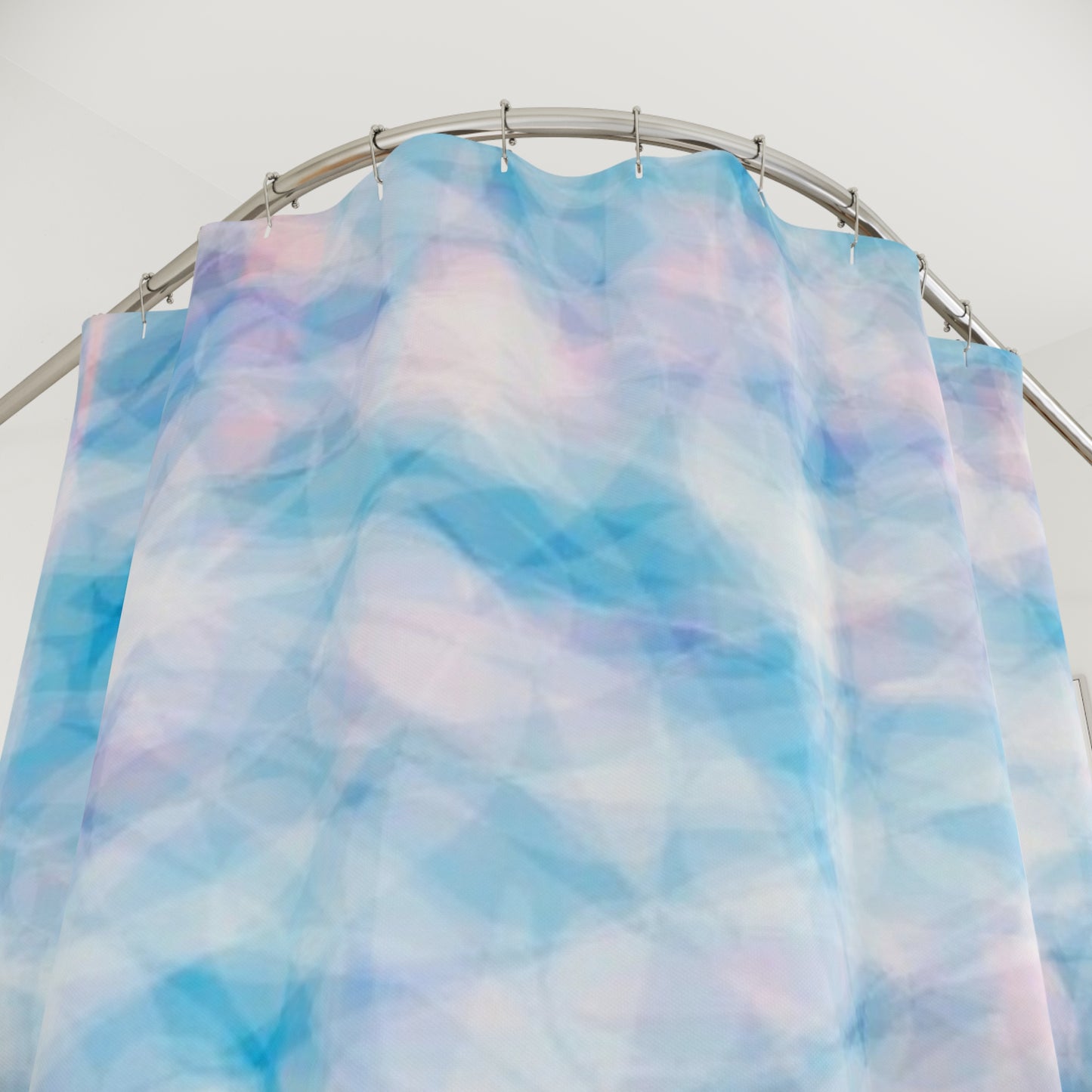 Blue Sugar: Tranquil Pastel Shower Curtain, Boho Bathroom Decor, Relaxing Home Accessories, Gift for New Home, Modern Bathroom Upgrade