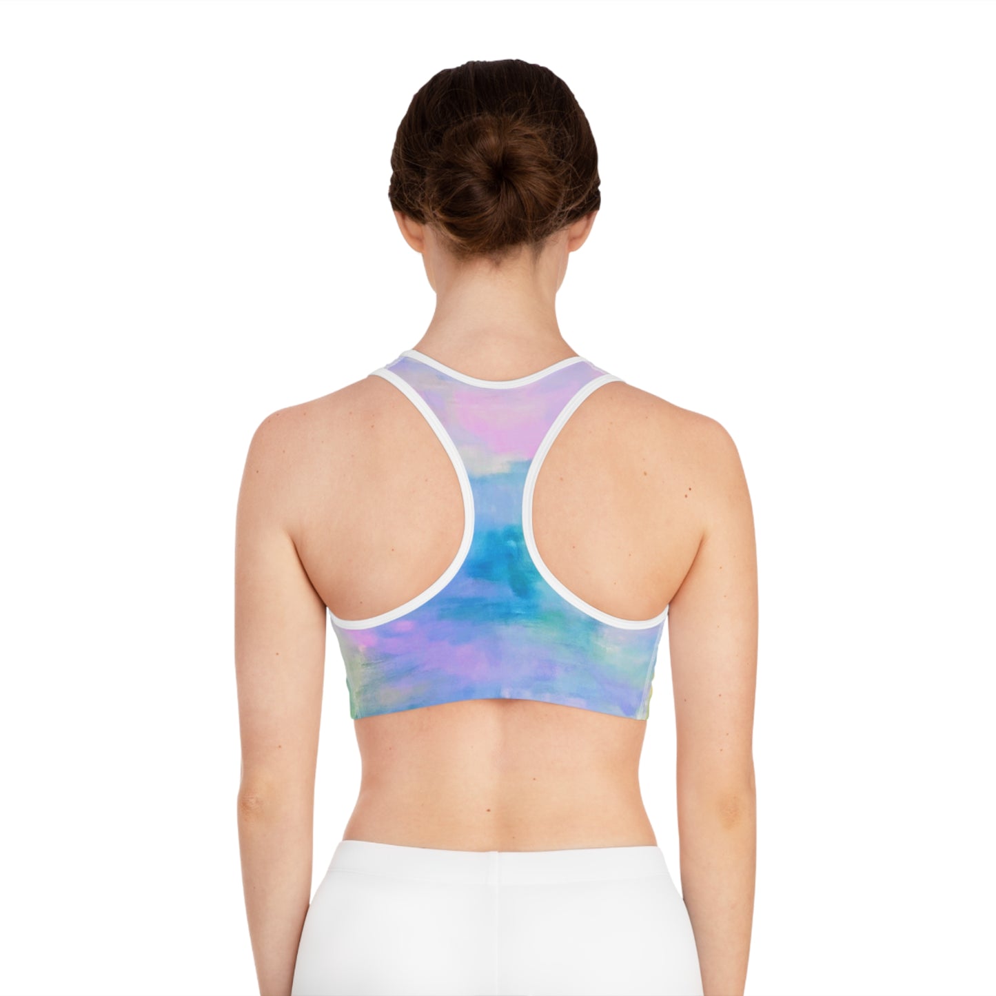 Pastel Air: Ethereal Vibrant Sports Bra, Colorful Workout Top, Activewear, Gym Essentials, Fitness Apparel, Gift for Her