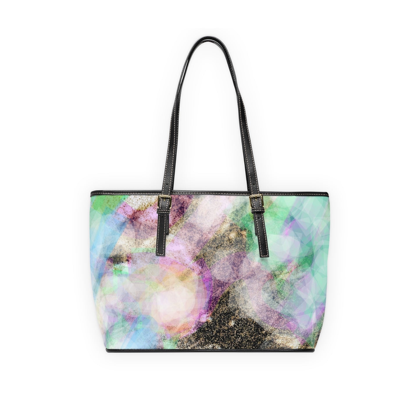 Bliss Rays: Chic PU Leather Shoulder Bag - Artistic Design
