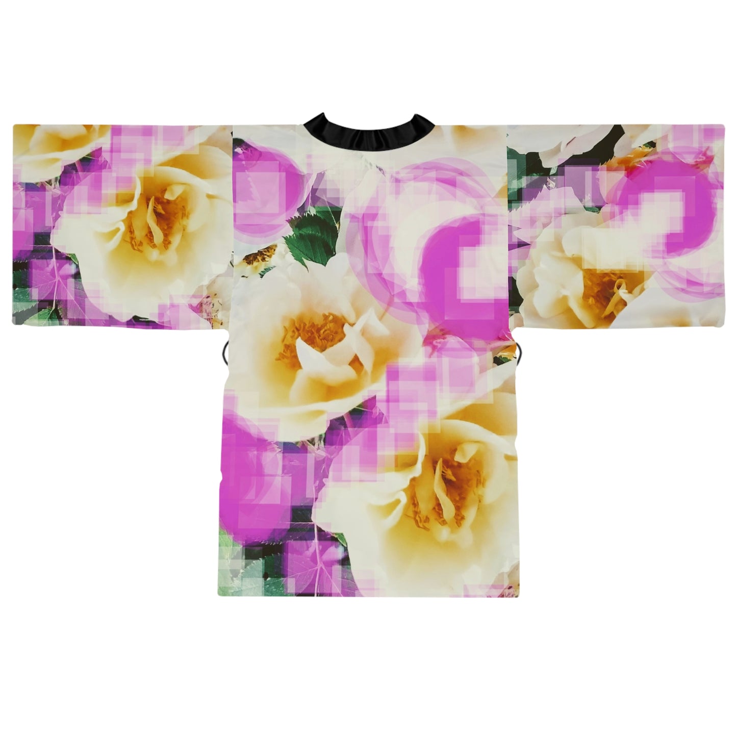 Divine Bouquet III: Elegant Floral Long Sleeve Kimono Robe | Perfect for Relaxation and Special Occasions