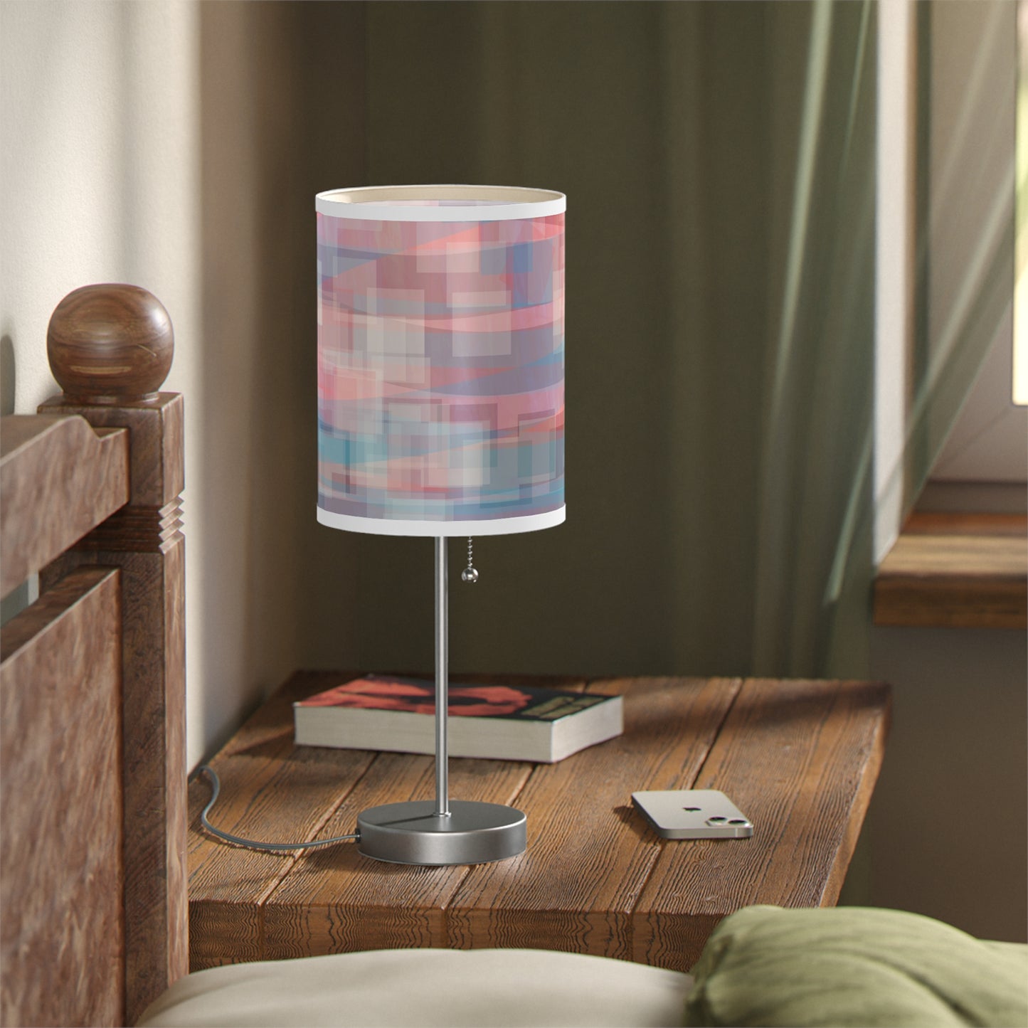 Bernadette: WH Trim; Abstract Design Table Lamp – Modern Home Decor