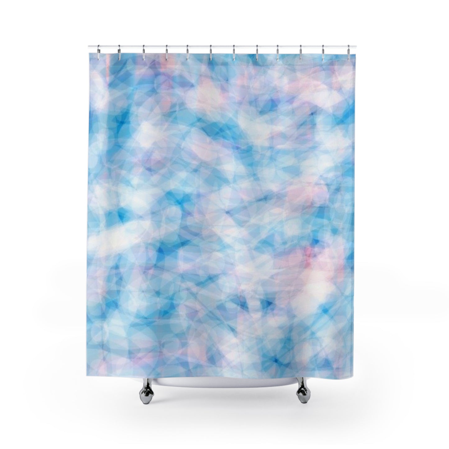 Blue Sugar: Tranquil Pastel Shower Curtain, Boho Bathroom Decor, Relaxing Home Accessories, Gift for New Home, Modern Bathroom Upgrade