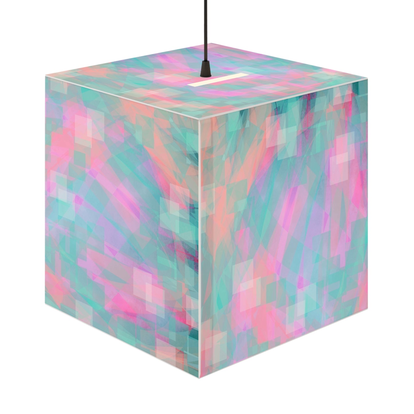 Sol Shimmer: Soothing, Colorful Light Cube Pendant Lamp, Modern Décor, Ambient Lighting, Home Office, Unique Gift Idea, Artistic Illumination