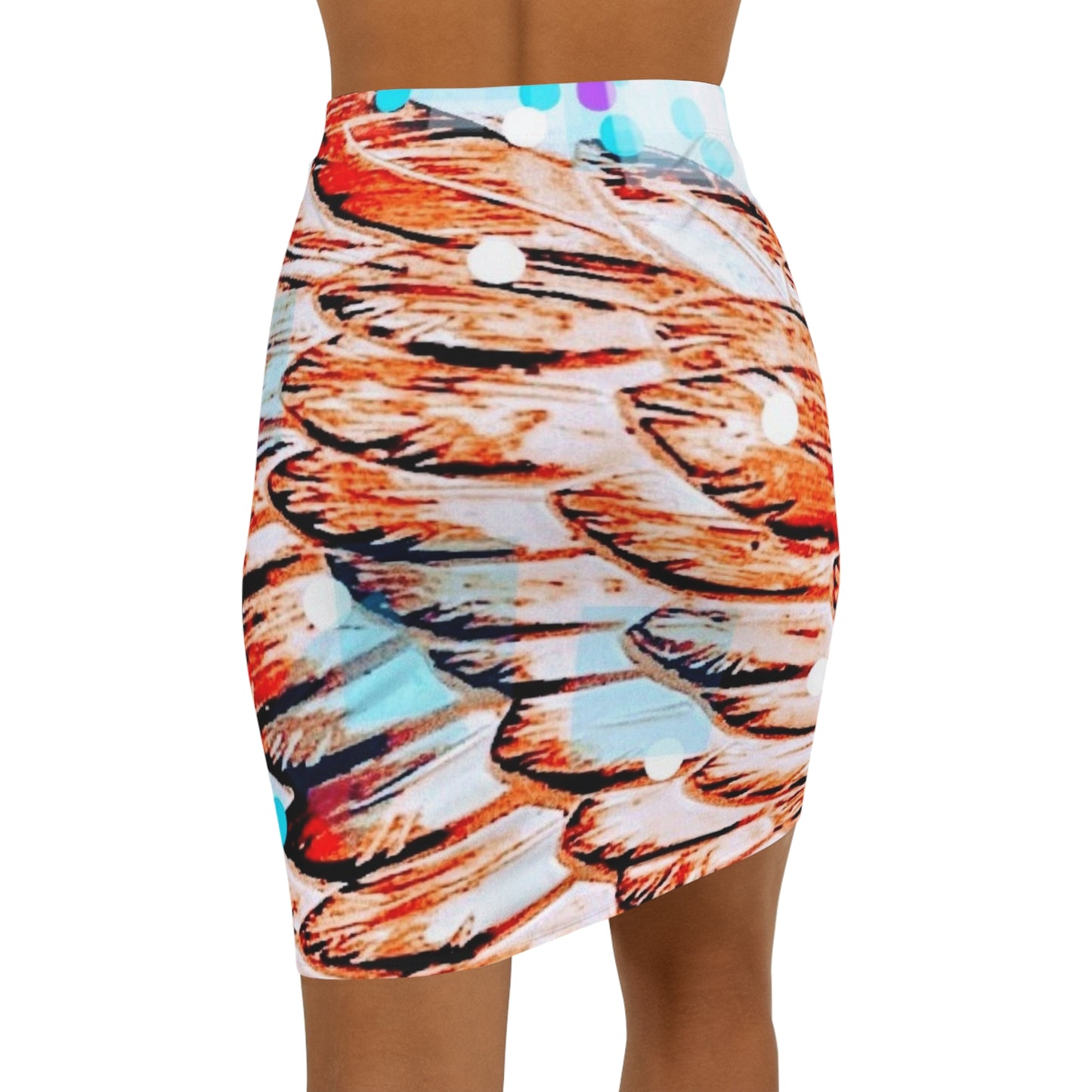 Swan Wings: Women's Mid-Waist Pencil Skirt (AOP)