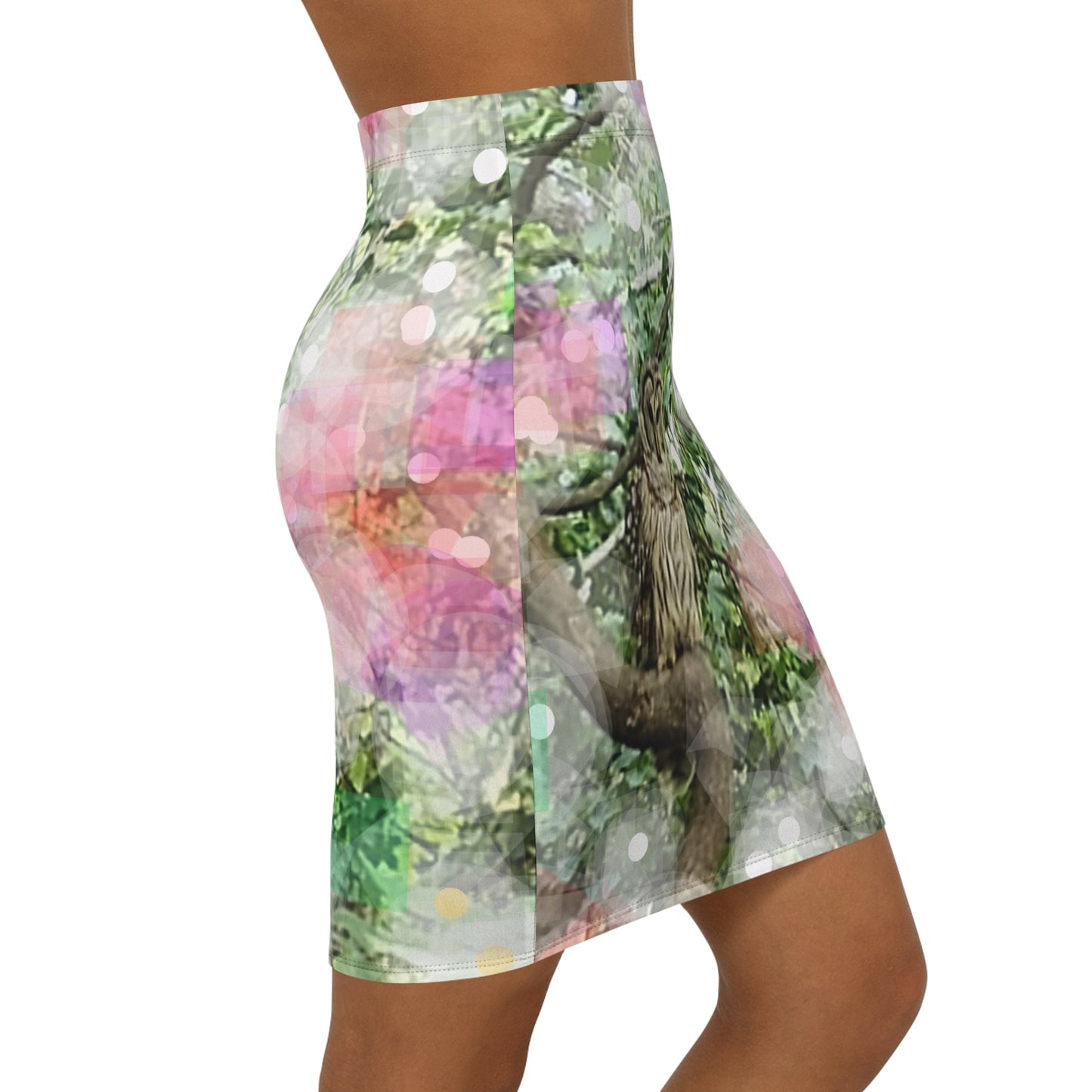 Woodland Owl: Women's Mid-Waist Pencil Skirt (AOP), Nature lovers