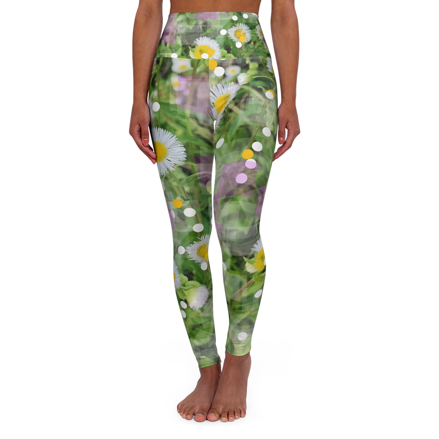 Wildflowers: High Waisted Leggings, Adorable Floral Print, Activewear, Casual Chic Clothing