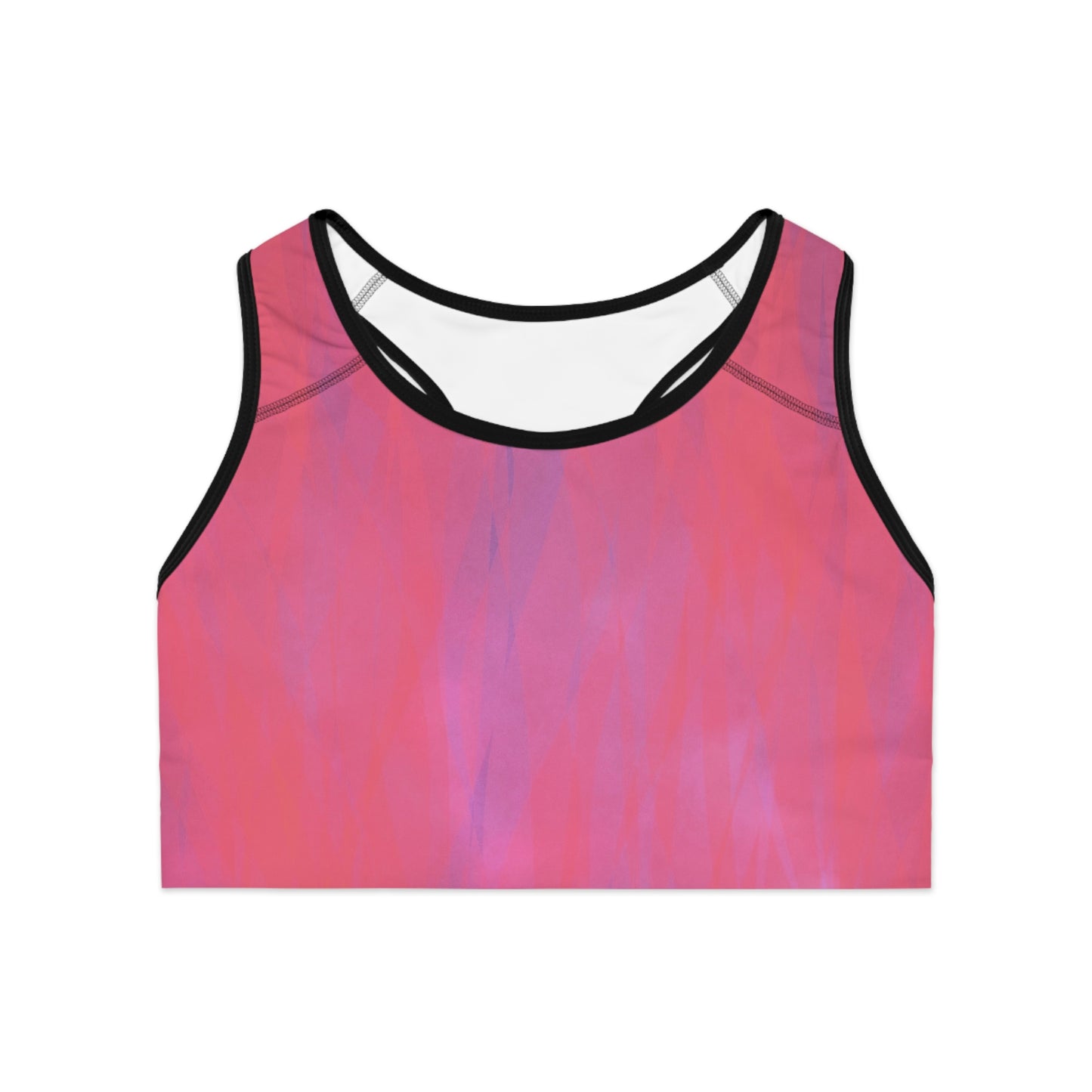 Aphrodite II: Blk Trim Colorful Watercolor Sports Bra for Yoga and Fitness