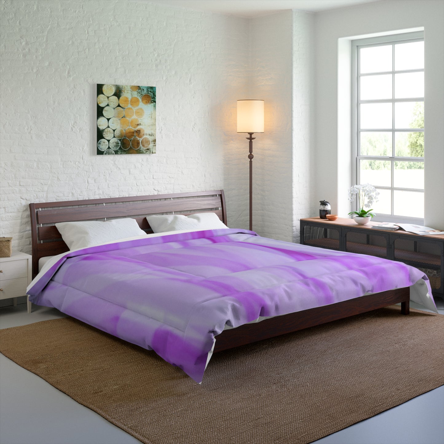 Amethyst Waves: Soft Abstract Purple Comforter, Cozy Bedding, Ethereal Blanket, Gift for New Home, Bedroom Decor, Vibrant Decor