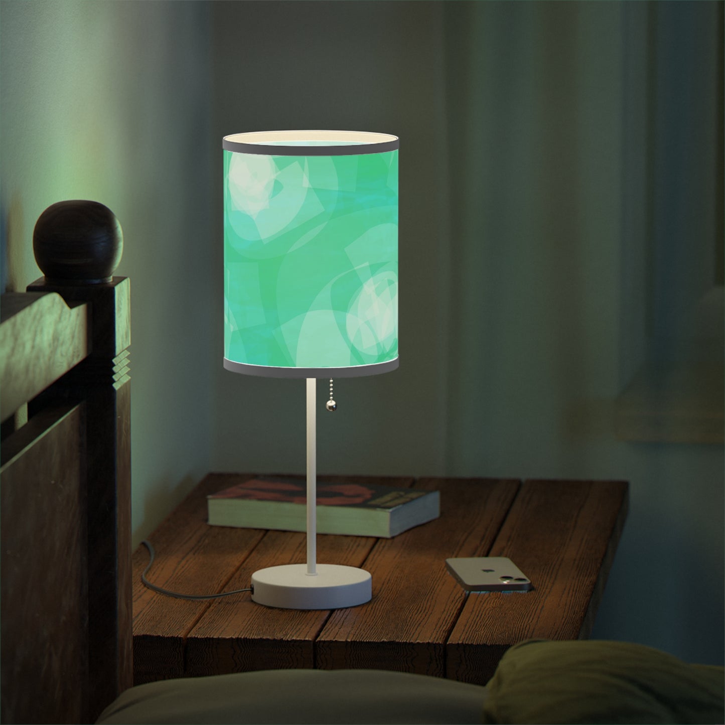 Sharona: WH Trim; Modern Table Lamp with Turquoise Design - Perfect for Home Decor